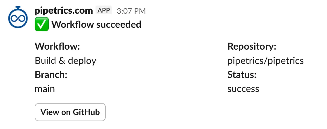 Slack notification example