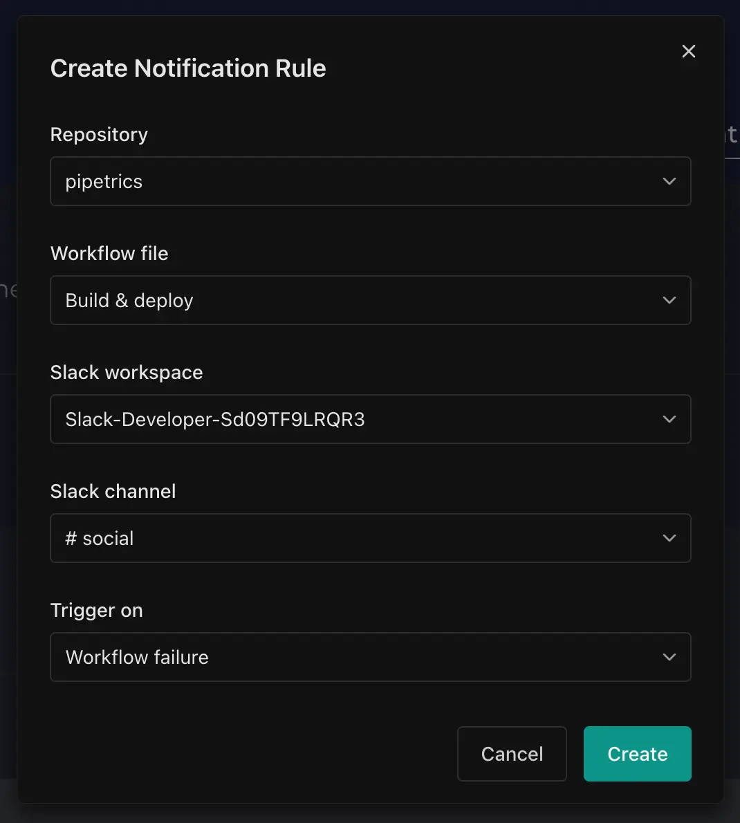 Create Notification Rule Form