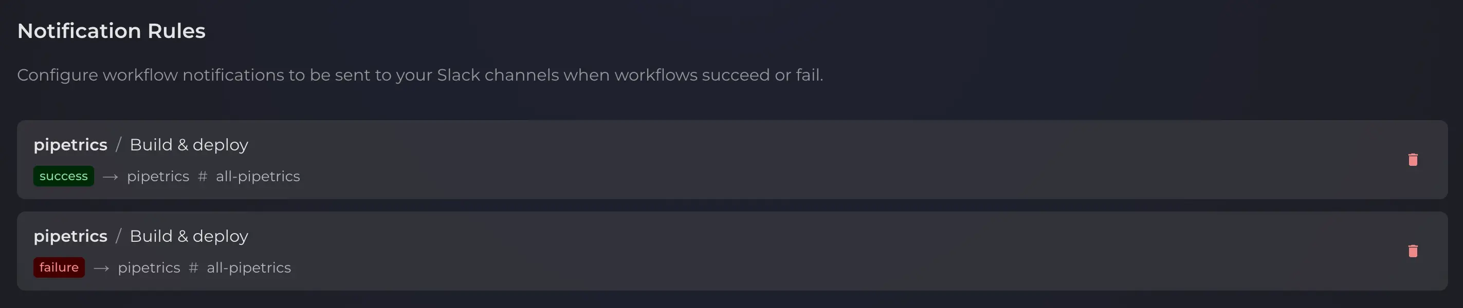 Notification rules