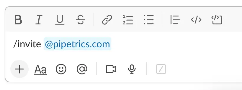 Inviting Pipetrics Bot to Channel